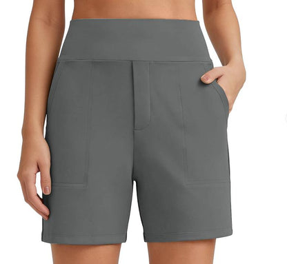 ⏳HOT SALE 70% OFF🔥 Women's High-Waist Bermuda Shorts with Pockets 🎯 | Running Yoga Casual Activewear 😎 | Buy 2 FREE Shipping – UK Stock! 🇬🇧