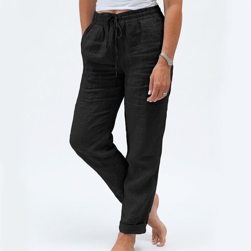 🌸Last Day Sale 70% OFF!!🌸Women's  Elastic Waist Cotton Linen Casual Pants