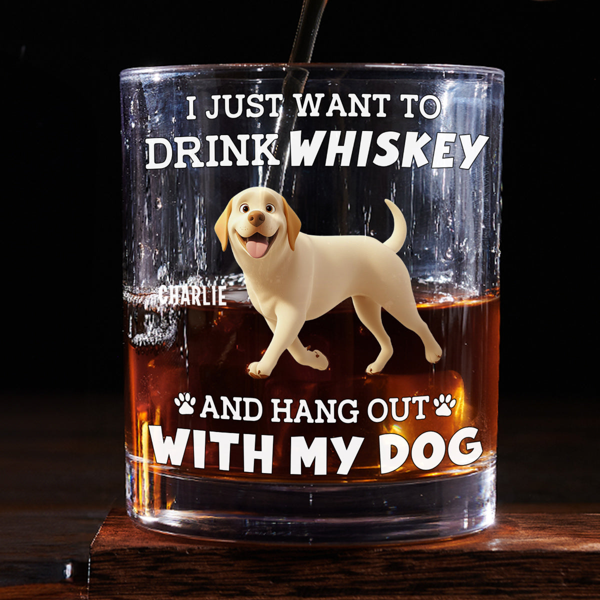 Hang Out With My Dog - Personalized Whiskey Glass