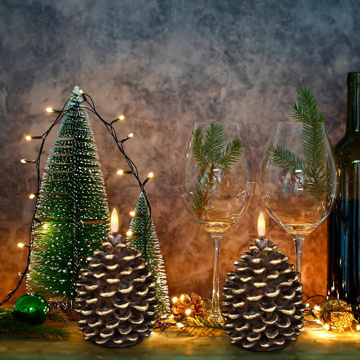 ⛄Christmas Special Sale🔥Flameless Pinecone Candles Battery Operated