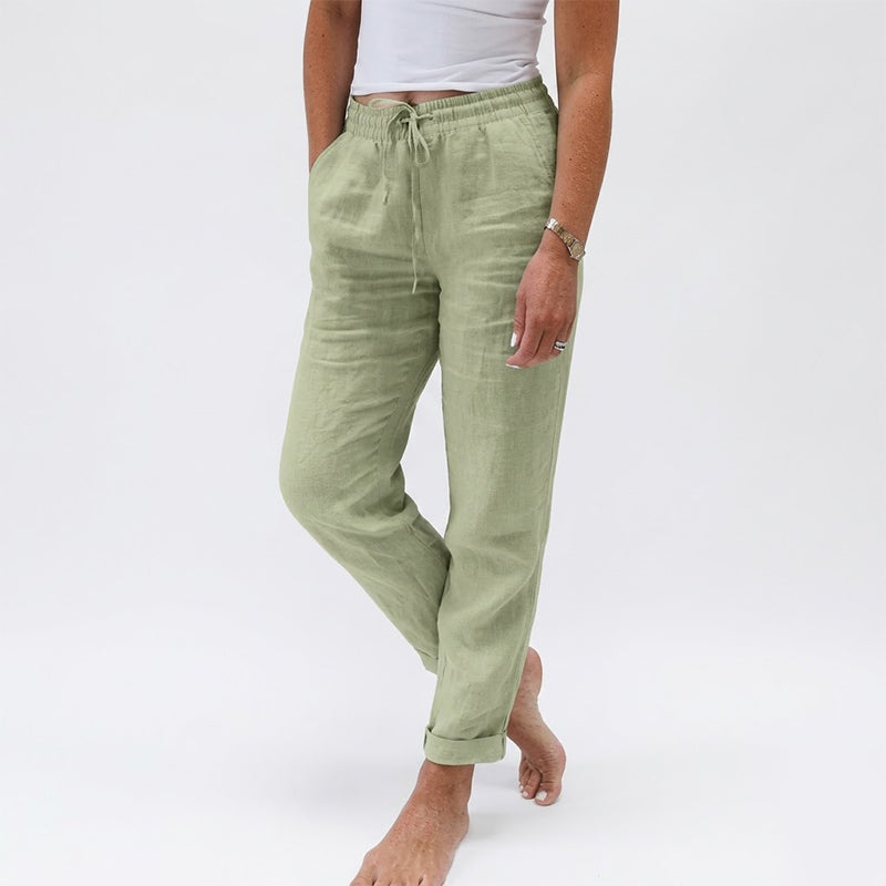🌸Last Day Sale 70% OFF!!🌸Women's  Elastic Waist Cotton Linen Casual Pants