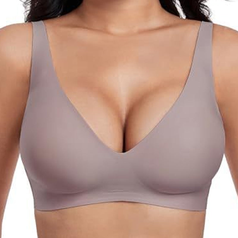 💕New Year Sale 70% Off💕 Jelly Wireless Womens Comfortable Wireless Bras Push Up Bralettes Seamless Tshirts Bras Deep V Everyday Bras