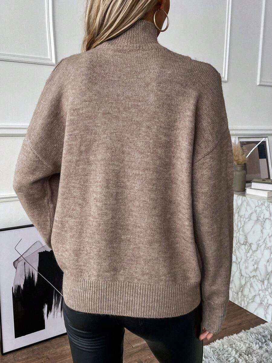 🎉New Arrival-49% Off💛Women's Turtleneck Cold Shoulder 2 In 1 Sweater