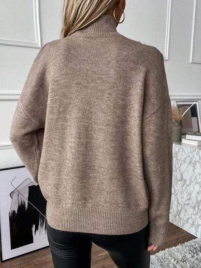 🎉New Arrival-49% Off💛Women's Turtleneck Cold Shoulder 2 In 1 Sweater