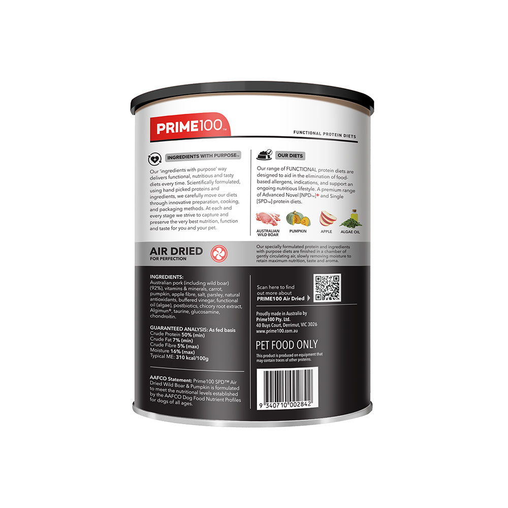PRIME100 SPD Air Dried Wild Boar & Pumpkin Dog Food