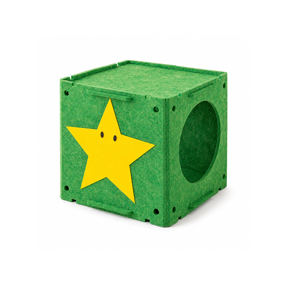 Creative Mario Block Cat Bed Semi-Enclosed Indoor House