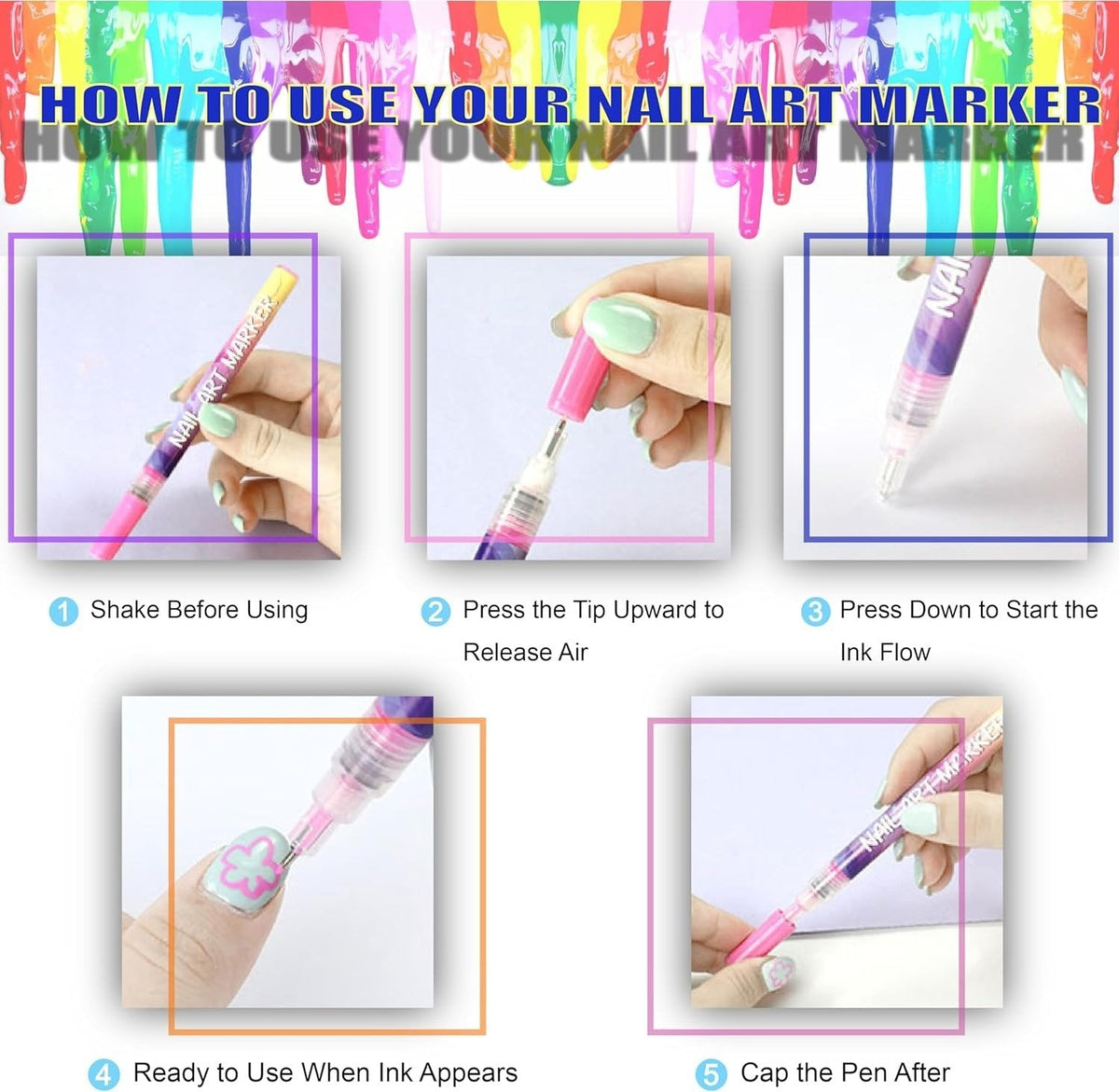 🎁New Year Sale 70% OFF!!💅🎨12 Colors Nail Art Pens Set