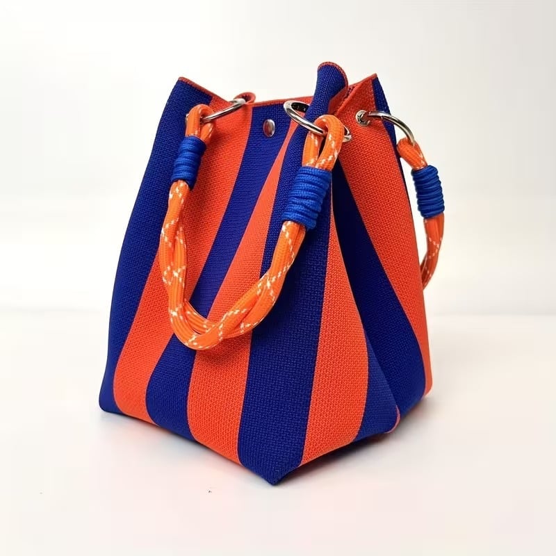 🏆 Limited-Time Sale: 60% OFF 🌴 Boho Striped Knit Bucket Handbag for Women – Handmade Summer Beach Shoulder Bag