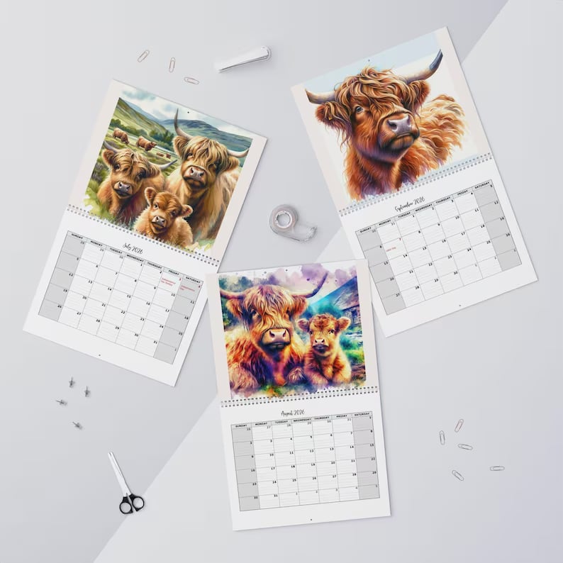 🏆Flash Sale⚡10K+ SOLD! Almost Gone-🐮Highland Cow Calendar 2026 📅