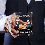 You And Me And Dog - Personalized Whiskey Glass