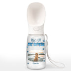 Paws Off My Water Photo - Personalized Pet Water Bottle With Drinking Feeder
