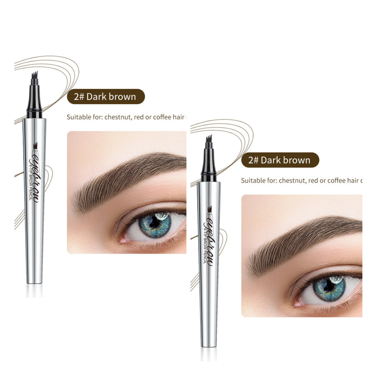 🔥 Waterproof Microblading Eyebrow Pen 4 Fork Tip Tattoo Pencil