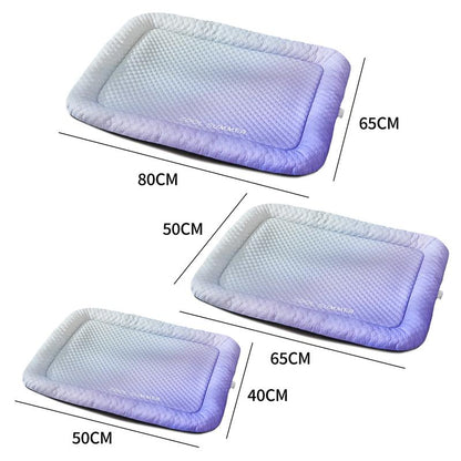 ⏳LAST DAY SALE ONLY￡9.99!!❄Pawchill™🇬🇧Pet Cooling Mat for Dogs & Cats 🐾  Naturally Cool Ice-Silk Pad • Breathable, Washable & Soft 🌿  For Floors, Sofas & Car Travel • Multiple Sizes • Gradient Colours ☀️🐶🐱