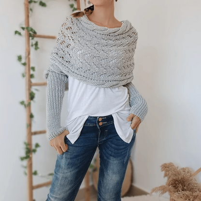 🔥Buy 2 Free Shipping✈️Women’s Knitted Cut-Out Shawl Poncho Wrap