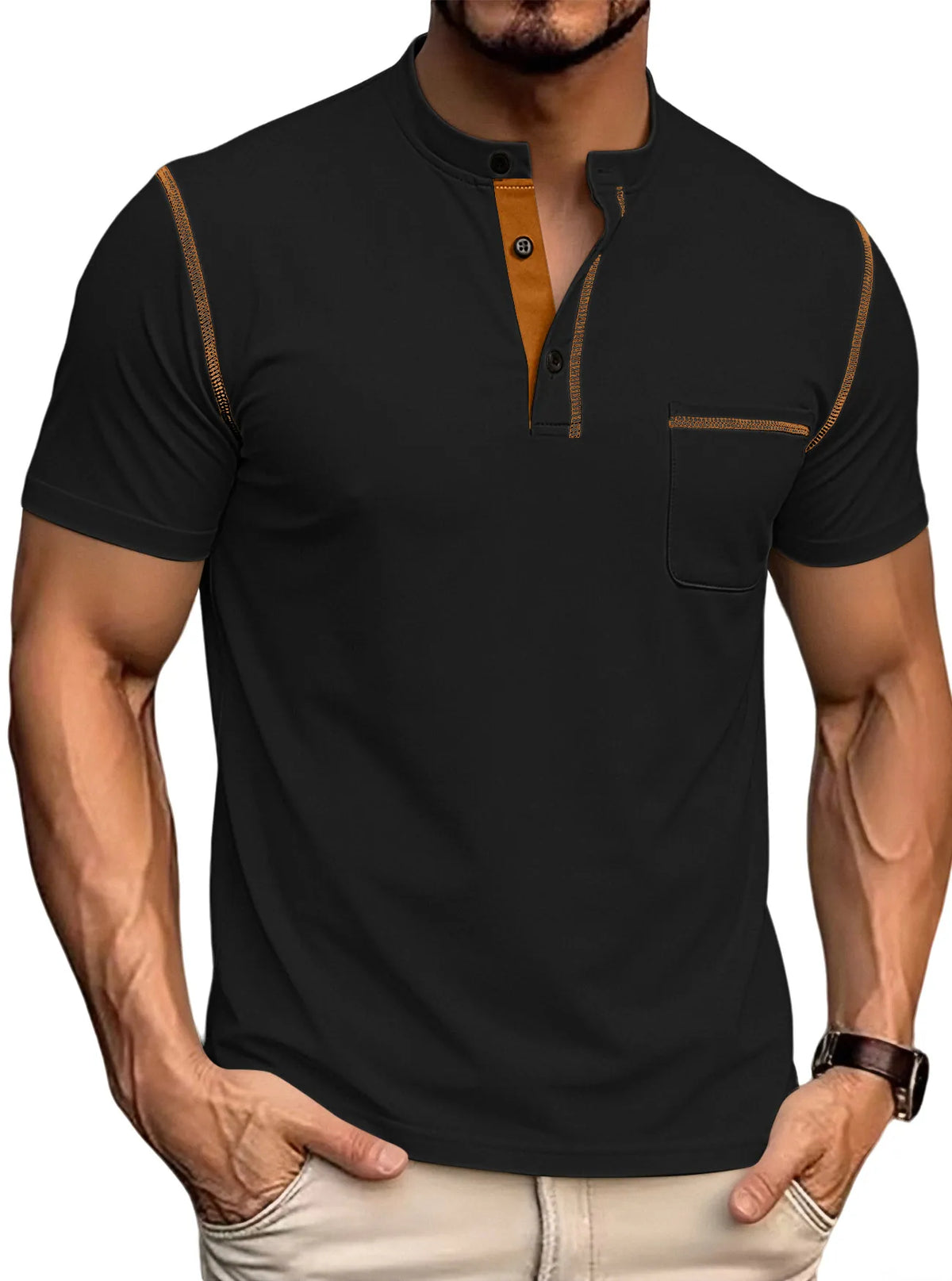 Seasonal Clearance Sale ⚡10 for Just 29.99 Men's Casual Short-Sleeve Henley Pocket T-Shirt