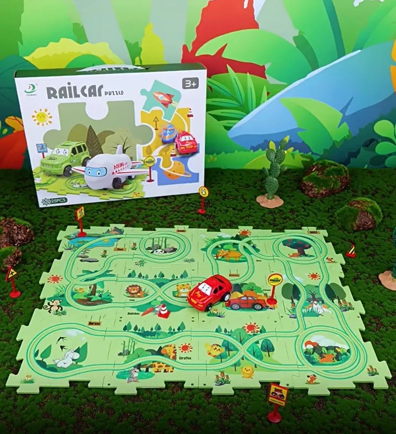 🚗Summer Hot Sales - 49% OFF🔥Children's Educational Puzzle Track Car Play Set🧩