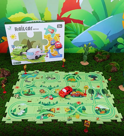 🚗Summer Hot Sales - 49% OFF🔥Children's Educational Puzzle Track Car Play Set🧩