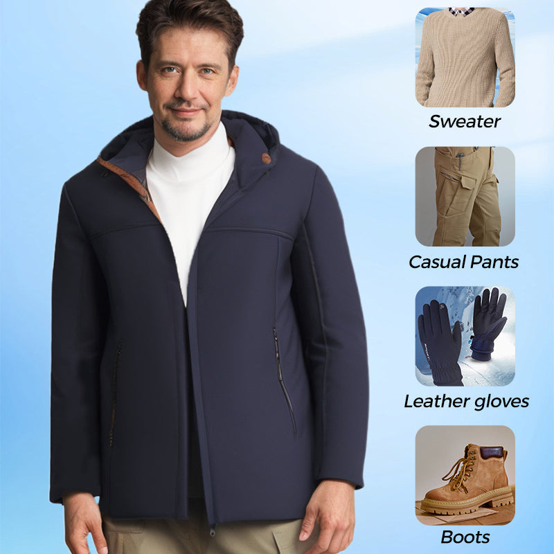 🎅 Xmas Sales: 54% OFF🖤Men’s Thermal Thick Hooded Parka Coat