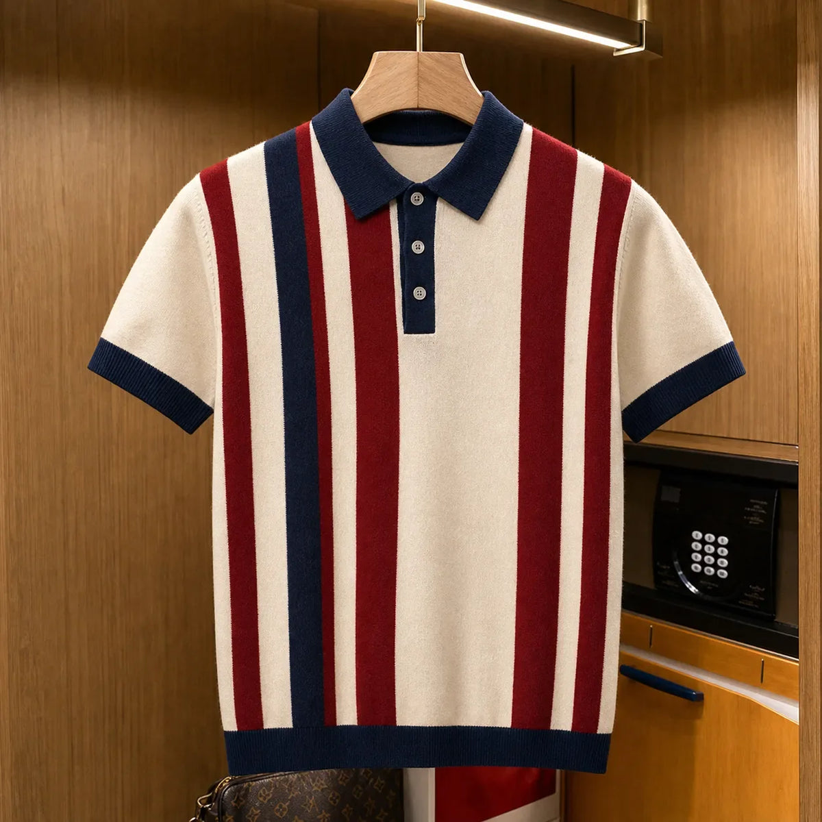 🔥CLEARANCE SALE🔥 Retro Stripe Knit Polo Shirt
