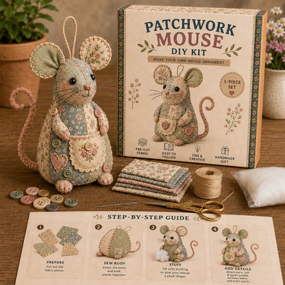 ⏳LIMITED TIME SALE 50% OFF🐭🧵Handcrafted Vintage Mouse Plush Sewing Kit