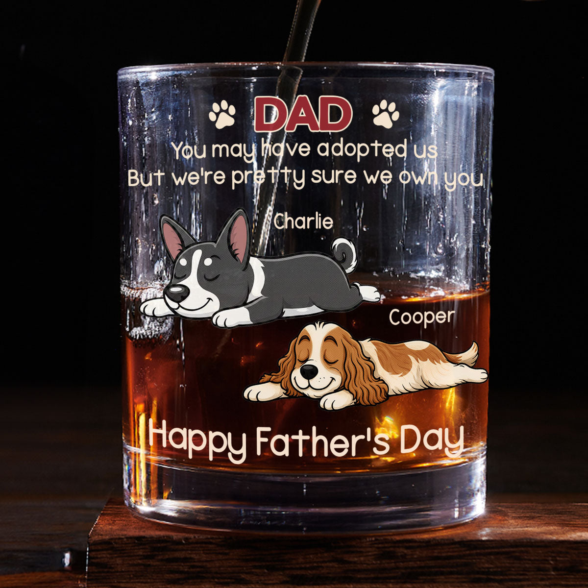 I Own You For Sure Retro Ver - Personalized Whiskey Glass