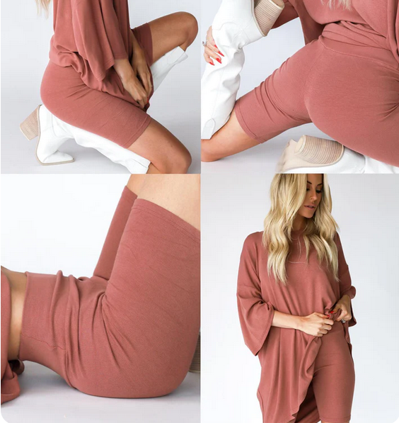 🎁Hot Sale⏳Oversized Tee & Biker Outfit Lounge Short Set