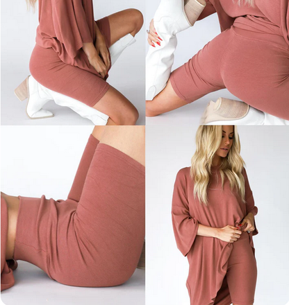 🎁Hot Sale⏳Oversized Tee & Biker Outfit Lounge Short Set