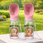 Retro Dog - Personalized Pet Water Bottle With Drinking Feeder