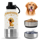 Property Of - Personalized 30oz Water Bottle With Pet Bowl