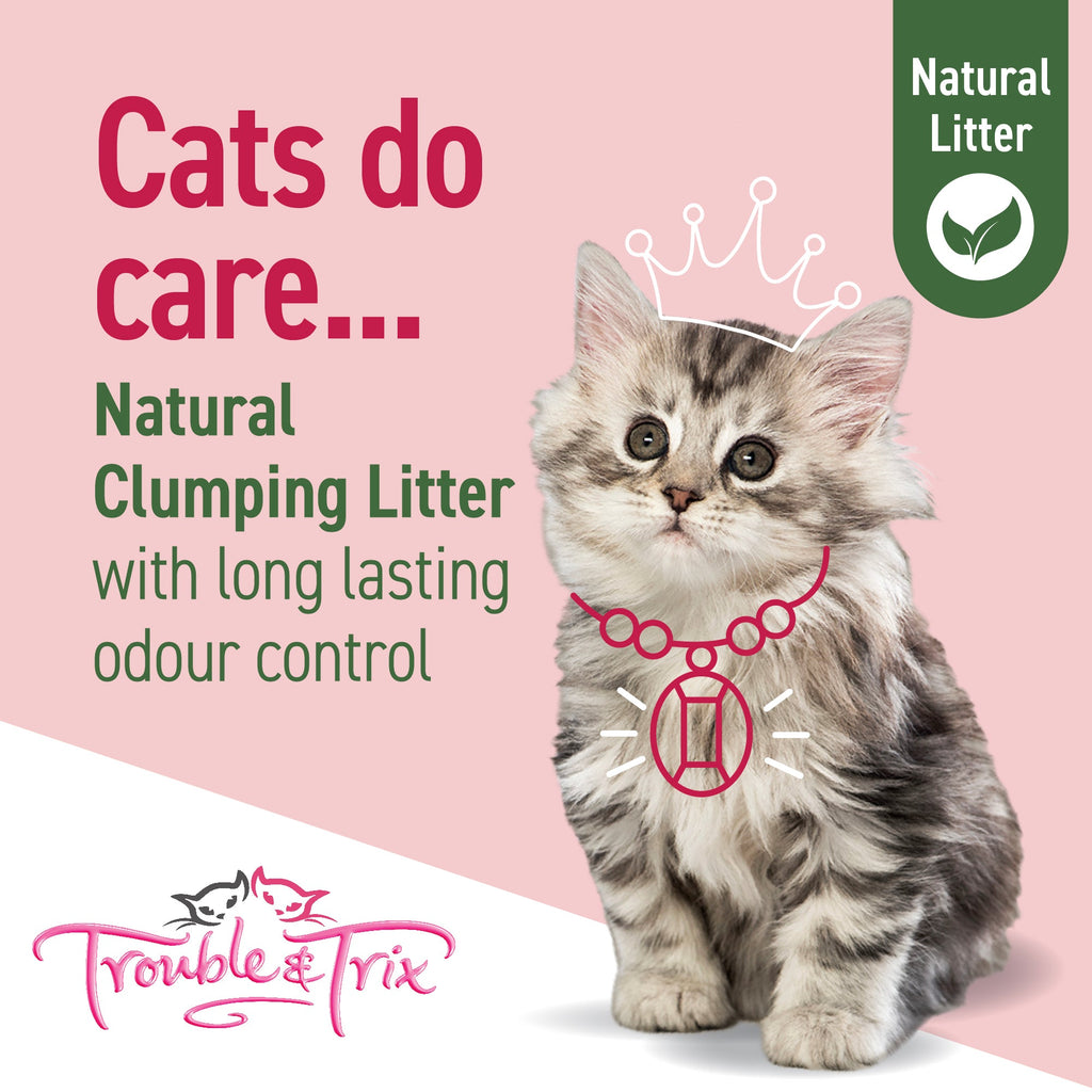Trouble and Trix Plant Extract Natural Clumping Cat Litter Cherry Blossom