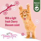 Trouble and Trix Plant Extract Natural Clumping Cat Litter Cherry Blossom