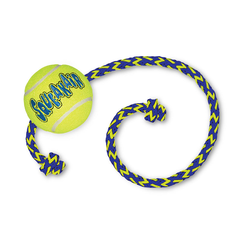 KONG Dog Toys SqueakAir Ball with Rope