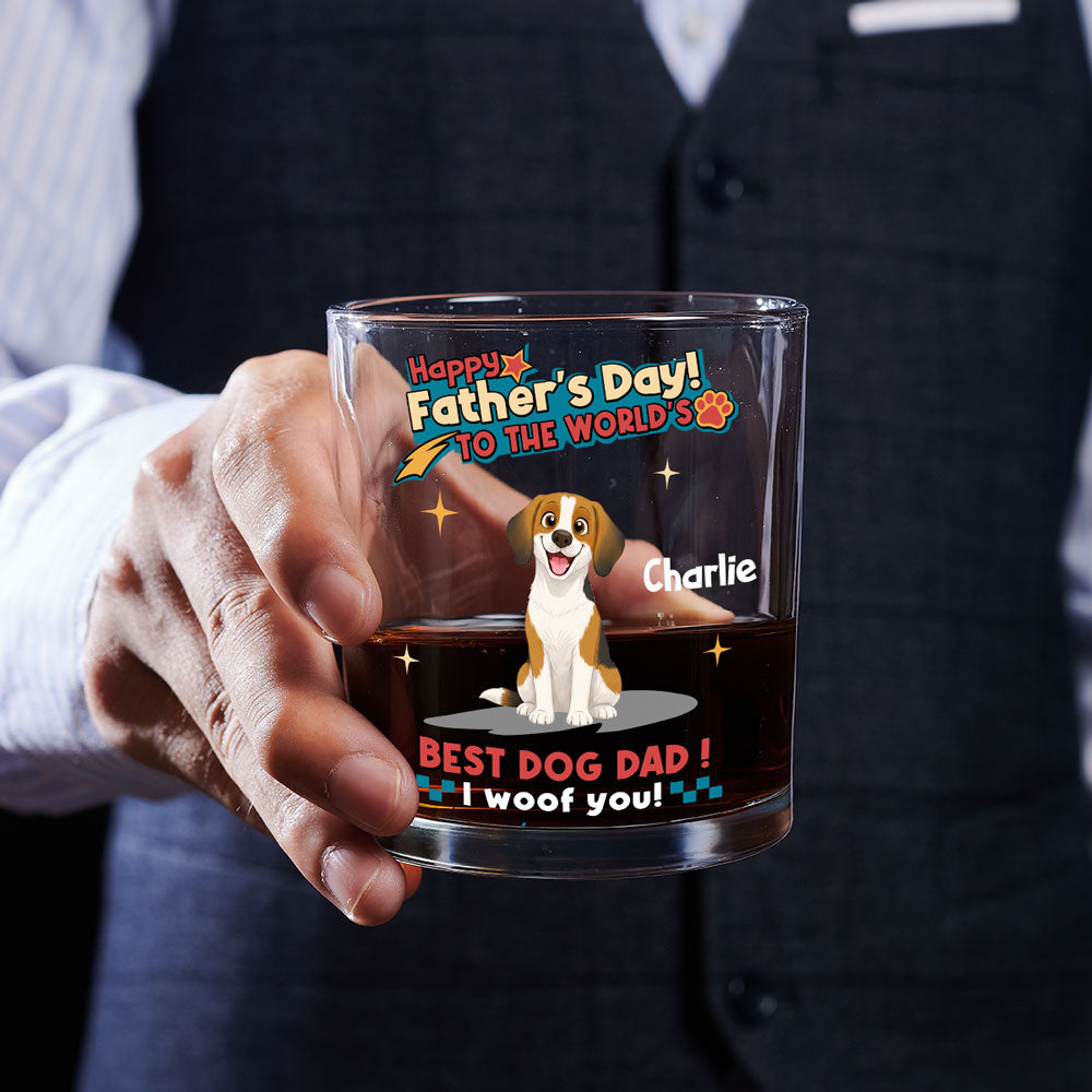 Dog Dad Forever - Personalized Whiskey Glass