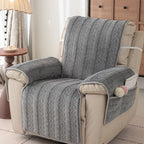 All-Season Scratch-Resistant Non-Slip Recliner Couch Cover with Elastic Straps