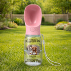 We Own You Photo - Personalized Pet Water Bottle With Drinking Feeder