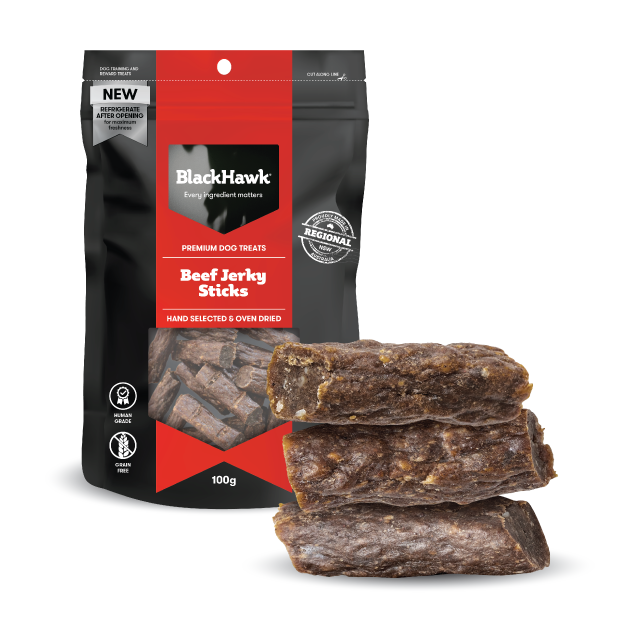 Black Hawk Dog Treats Beef Jerky Sticks
