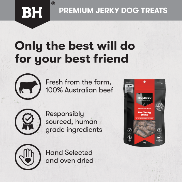 Black Hawk Dog Treats Beef Jerky Sticks
