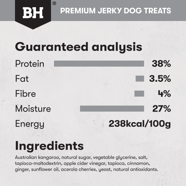 Black Hawk Dog Treats Kangaroo Jerky Straps