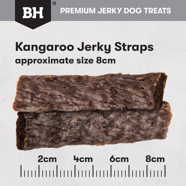 Black Hawk Dog Treats Kangaroo Jerky Straps