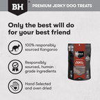 Black Hawk Dog Treats Kangaroo Jerky Straps