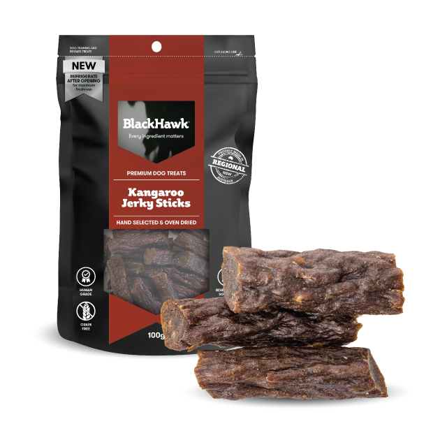 Black Hawk Dog Treats Kangaroo Jerky Sticks