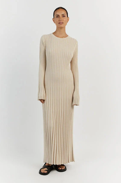 🔥BLACK FRIDAY SALE 49% OFF!!🔥Crew Neck & V-Neck Sleeved Knit Midi Dress