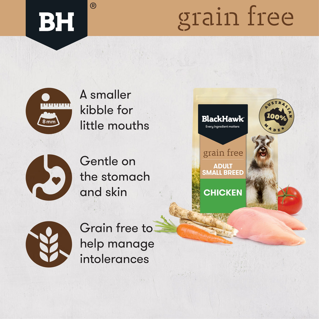 Black Hawk Dry Dog Food Grain Free Adult Small Breed Chicken