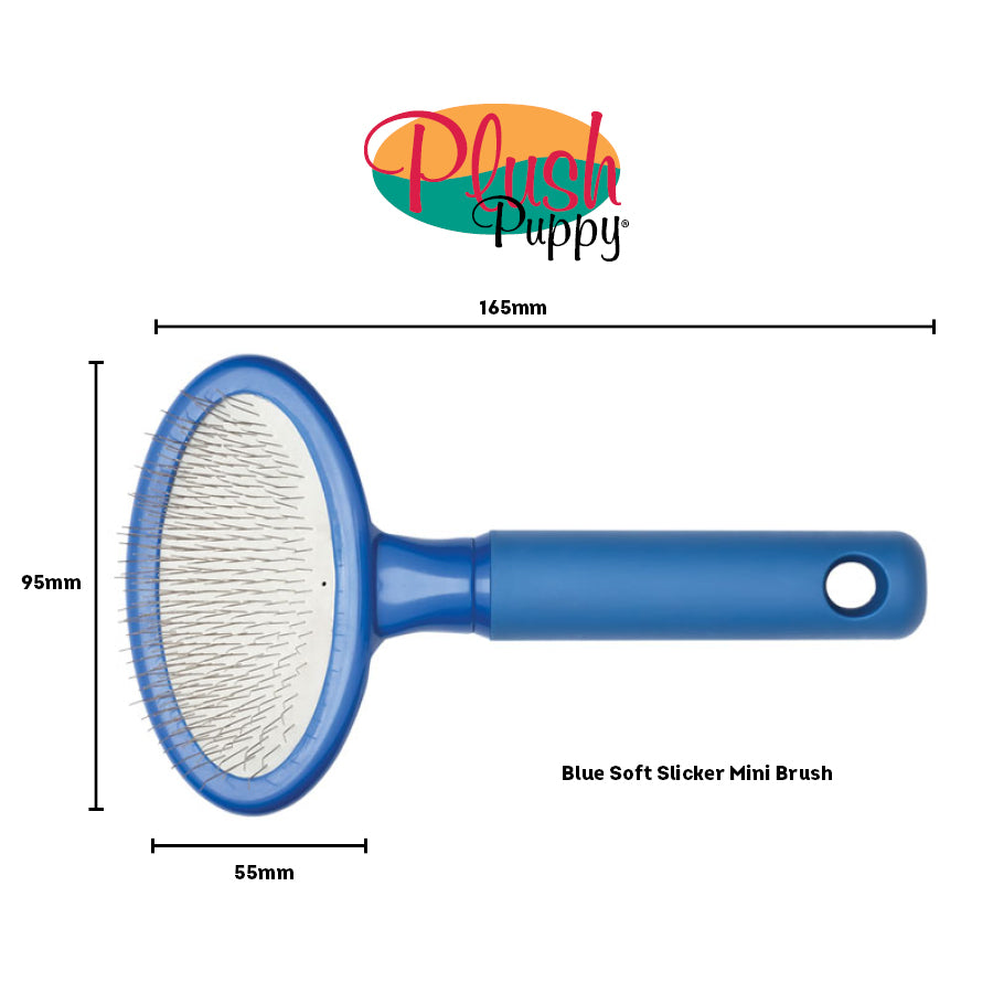 Plush Puppy Soft Slicker Mini Brush Pro-Grooming Brush