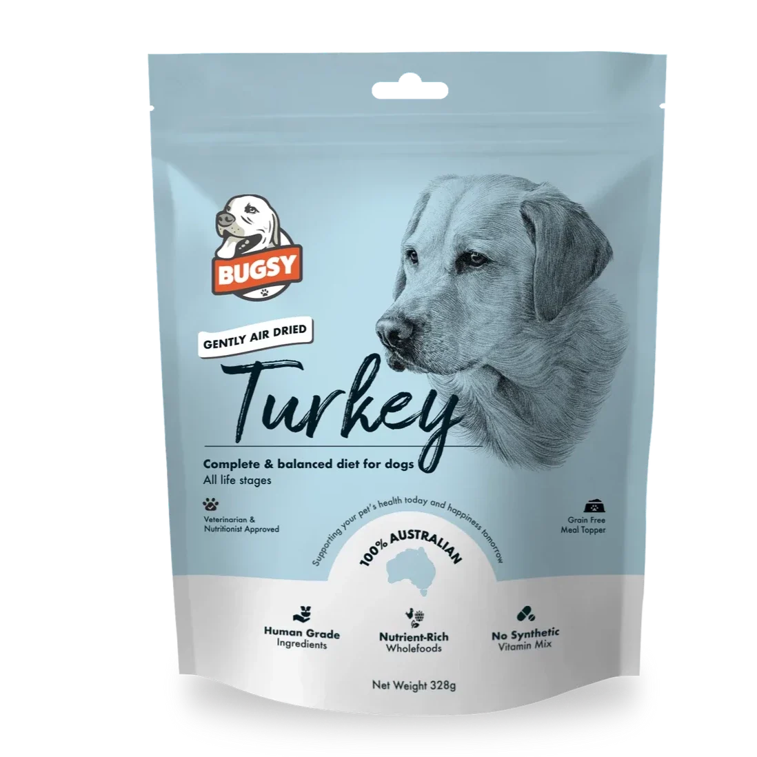 Bugsy's Premium Air Dried Raw Dog Food Turkey