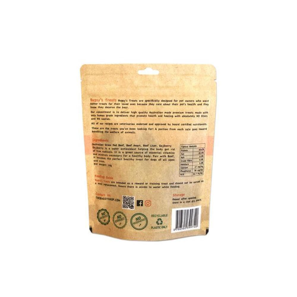 BUGSY'S Moo Moo Beef and Gojiberry Dog Nature Treats 50g