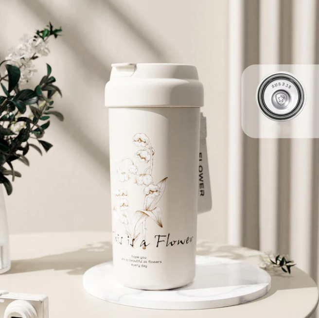 🔥Gift Idea 49% OFF Hot Sale🔥Lily of the Valley Stainless Steel / Ceramic Liner Insulation Cup