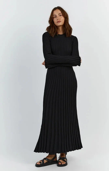 🔥BLACK FRIDAY SALE 49% OFF!!🔥Crew Neck & V-Neck Sleeved Knit Midi Dress