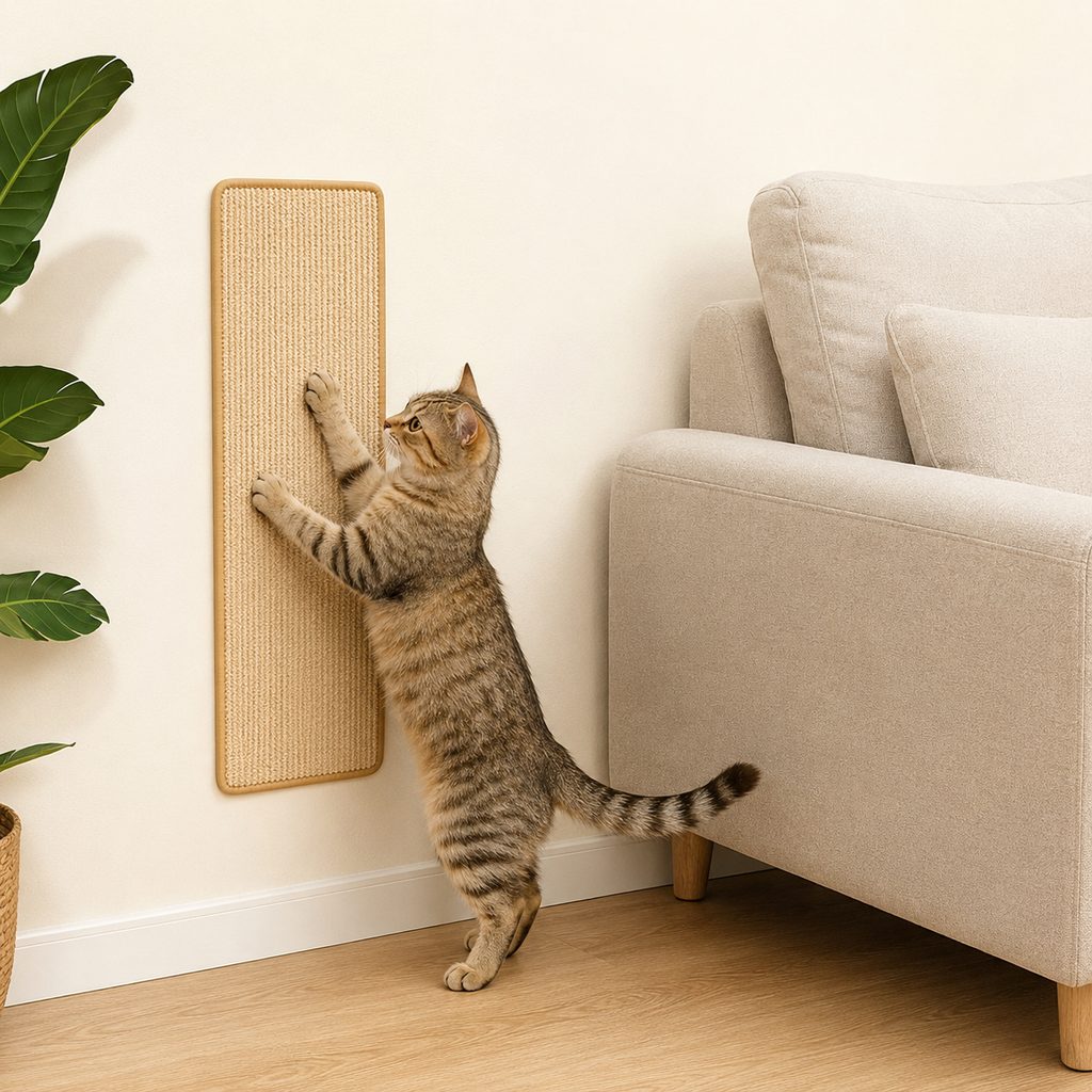 Faux Sisal Cat Scratcher Mat Sofa Protector with Velcro Tape