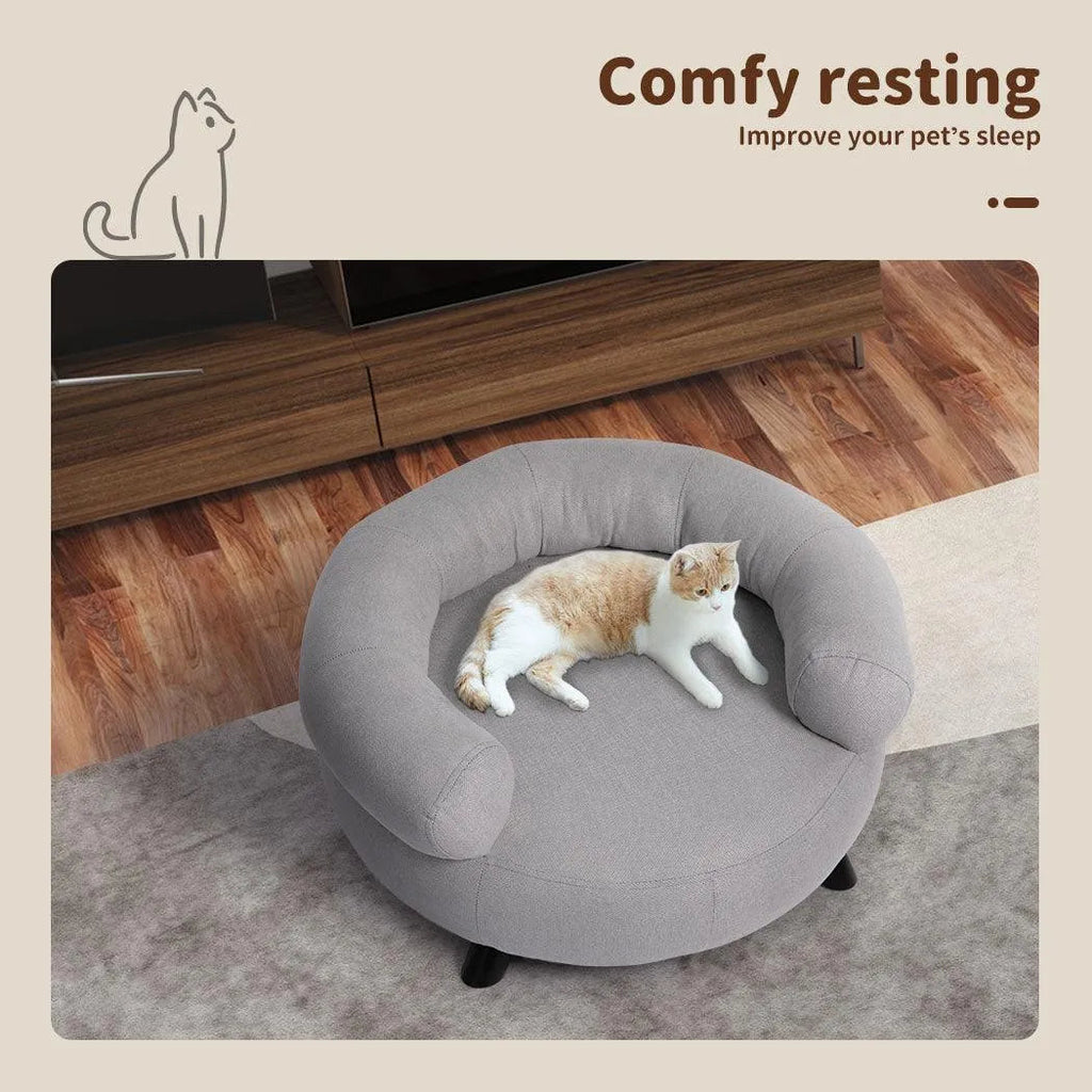 Pet Sofa Bed Soft Round Lounge Couch